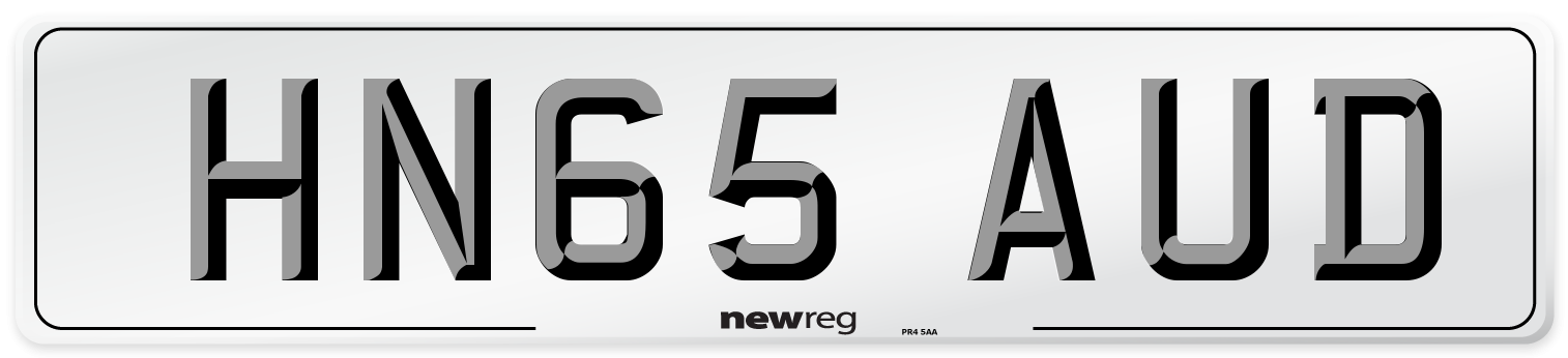 HN65 AUD Number Plate from New Reg